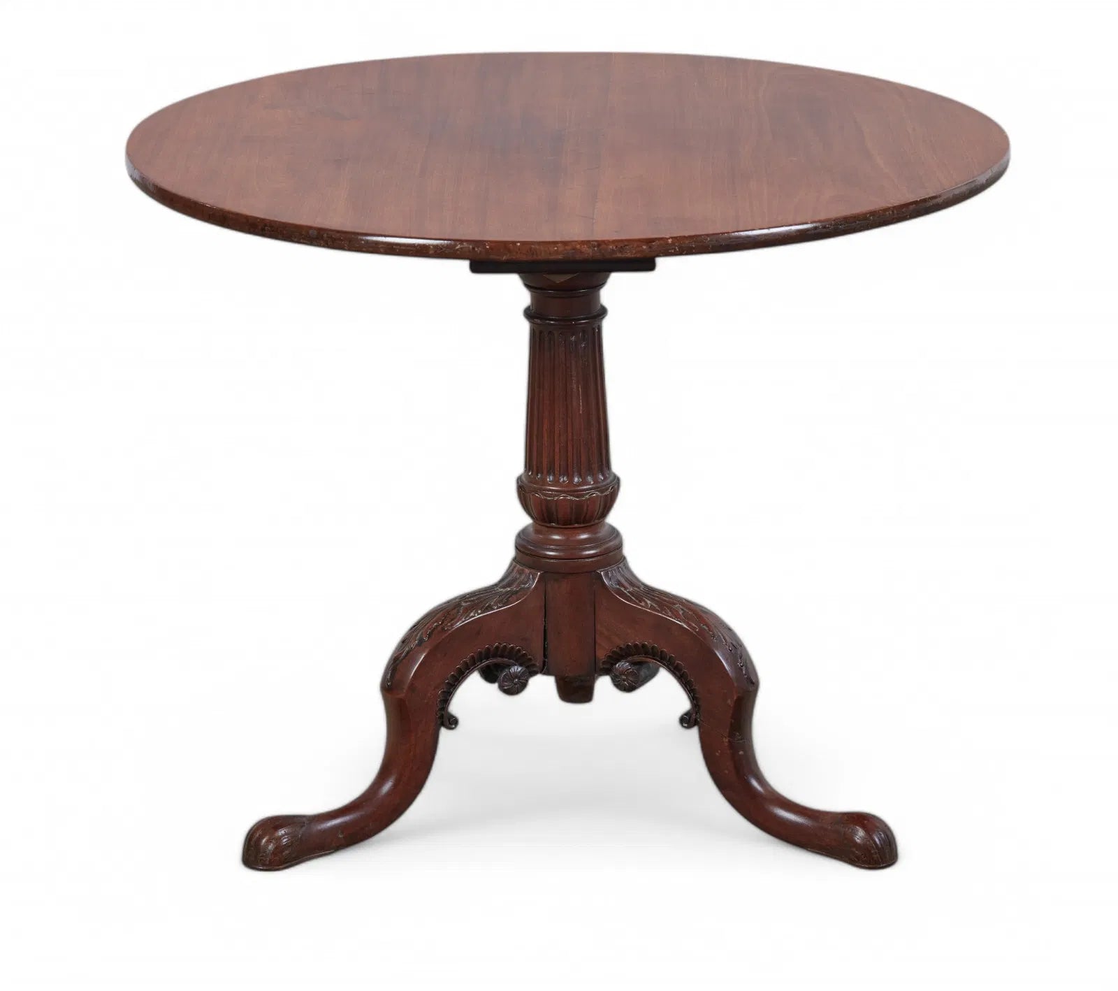 AF1-433: Antique George III Mahogany Tilt Top Tripod Table Early 19th Century