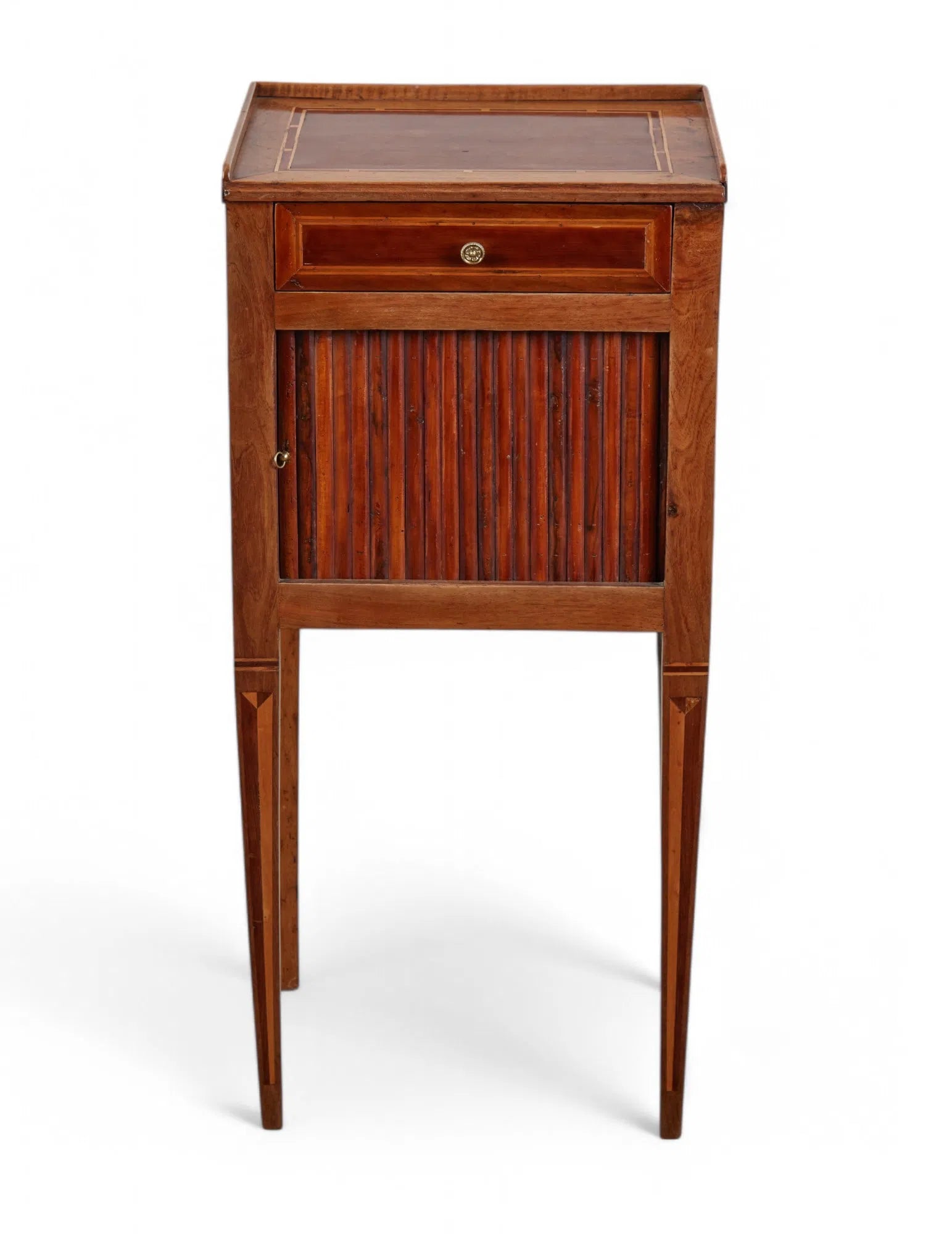 AF3-039: Antique French Directoire Inlaid Walnut Commode Early 19th Century