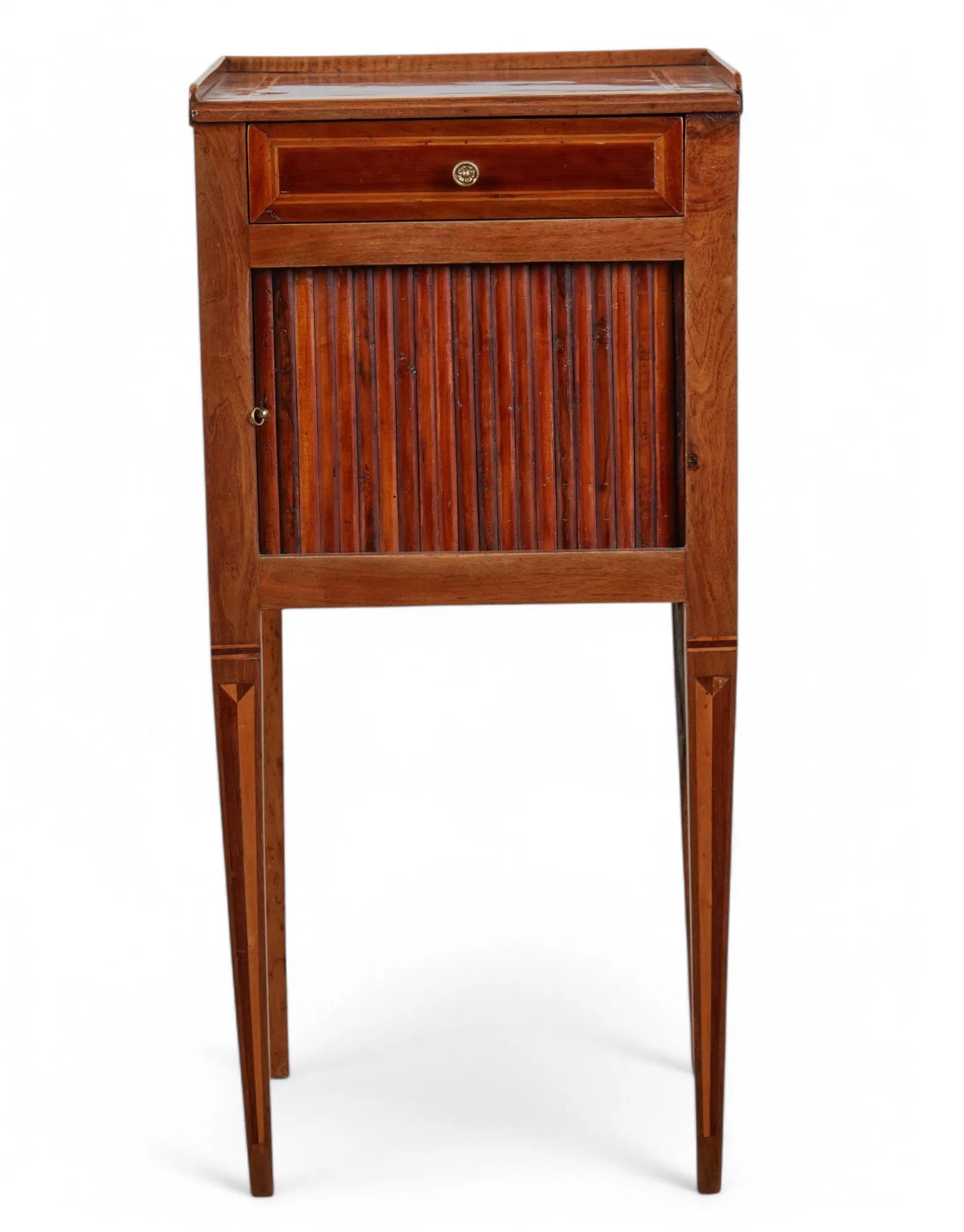 AF3-039: Antique French Directoire Inlaid Walnut Commode Early 19th Century