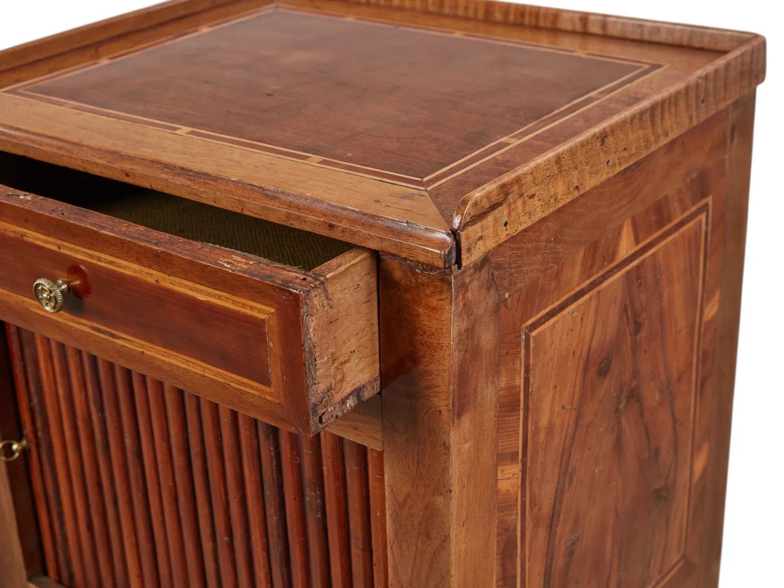 AF3-039: Antique French Directoire Inlaid Walnut Commode Early 19th Century