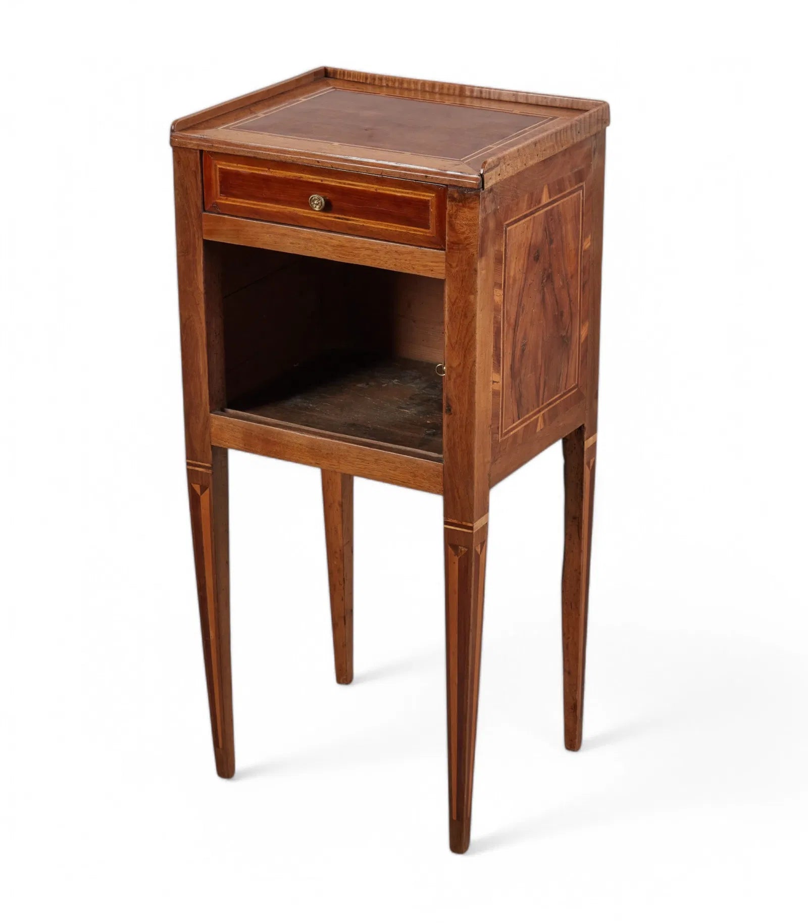 AF3-039: Antique French Directoire Inlaid Walnut Commode Early 19th Century