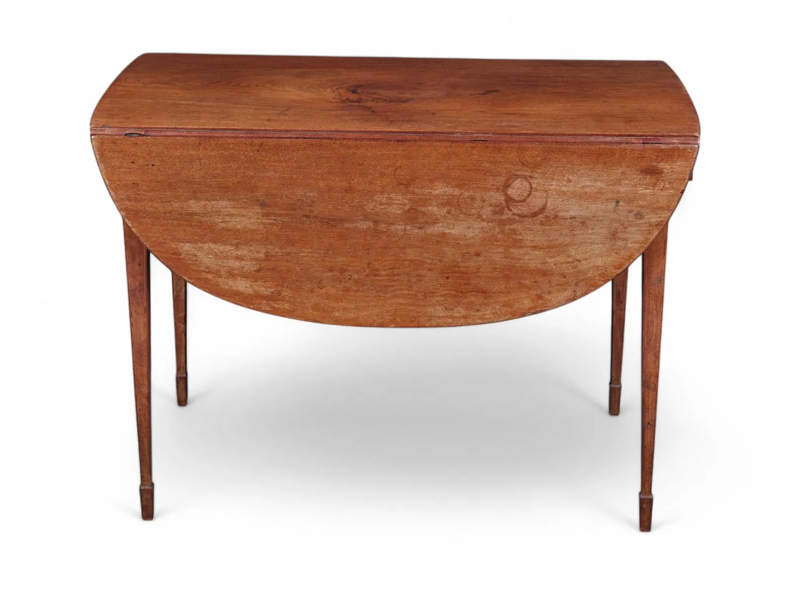 AF1-435: Antique American Federal Mahogany Drop Leaf Inlaid Dining Table Early 19th Century