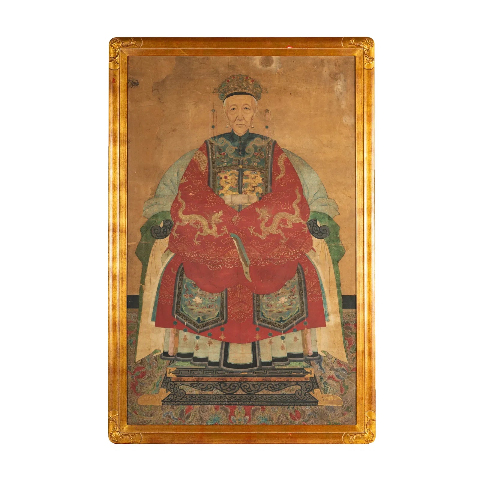 AW6-008: Antique Chinese Scroll Painting of an Elder Late 19th Century