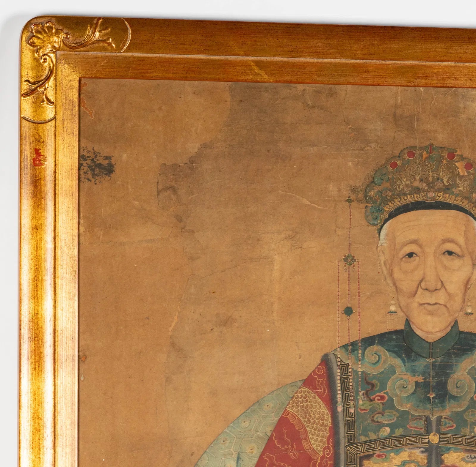 AW6-008: Antique Chinese Scroll Painting of an Elder Late 19th Century