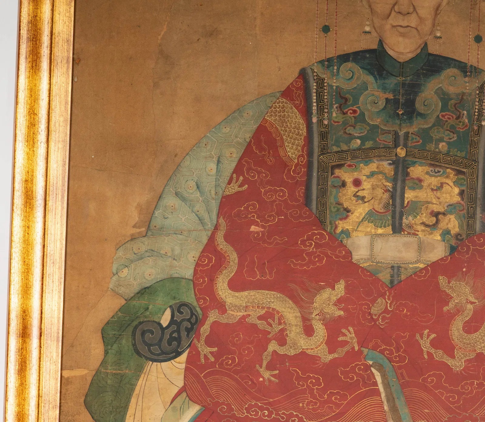 AW6-008: Antique Chinese Scroll Painting of an Elder Late 19th Century