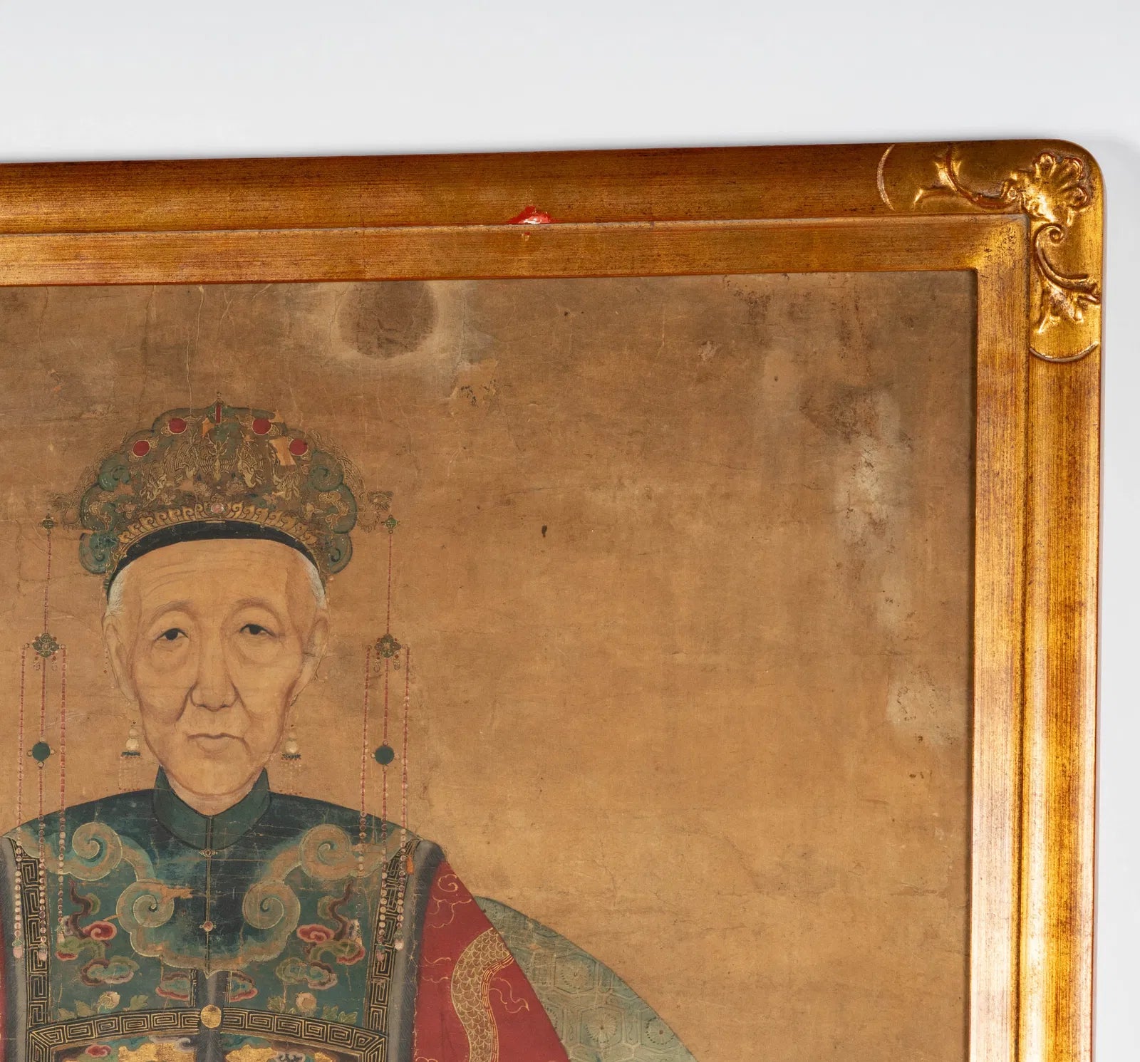 AW6-008: Antique Chinese Scroll Painting of an Elder Late 19th Century