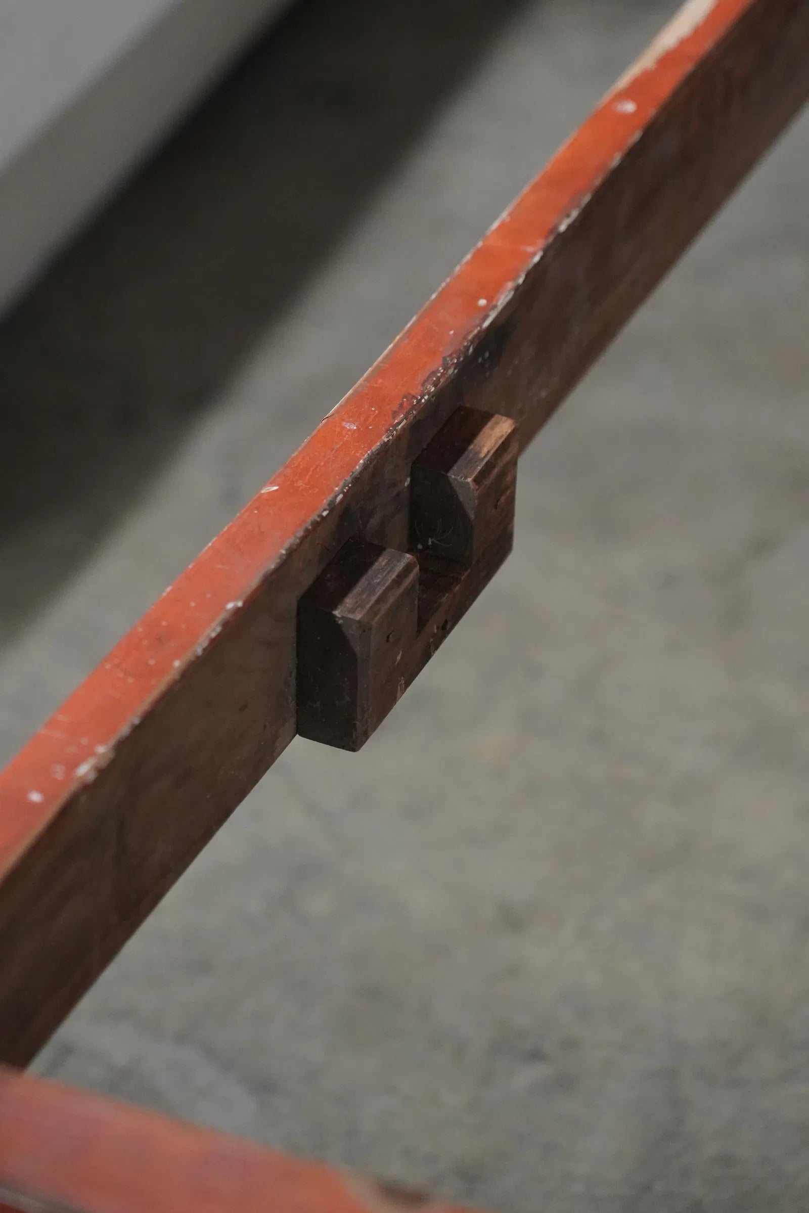 AF6-021: Antique Spanish Colonial Red Paint Decorated Bed Mid 19th Century