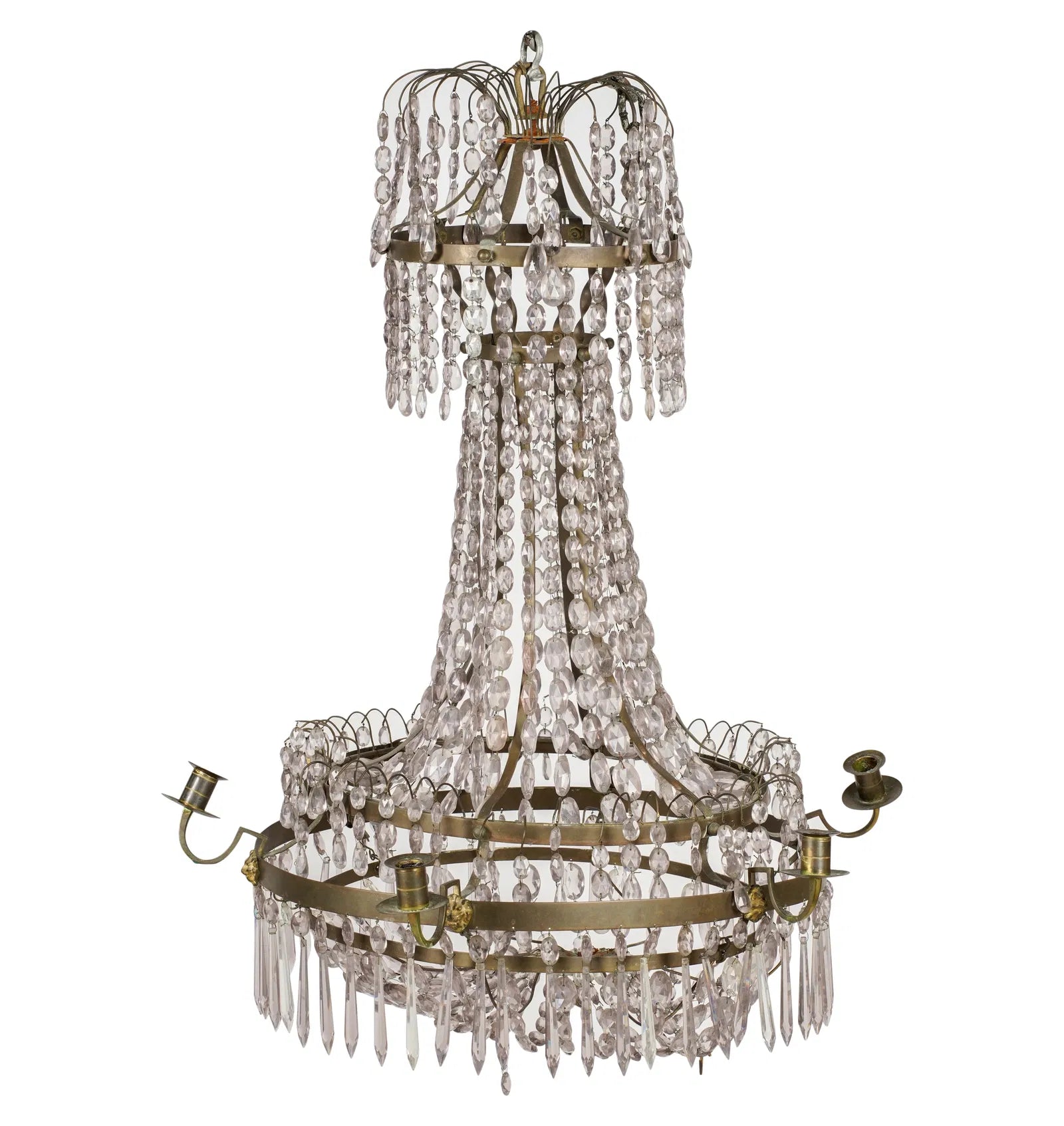 Antique Neoclassical Lead Crystal Chandelier Early 20th Century | Work of Man