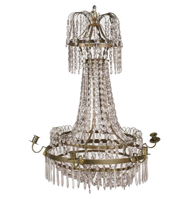 Antique Neoclassical Lead Crystal Chandelier Early 20th Century | Work of Man