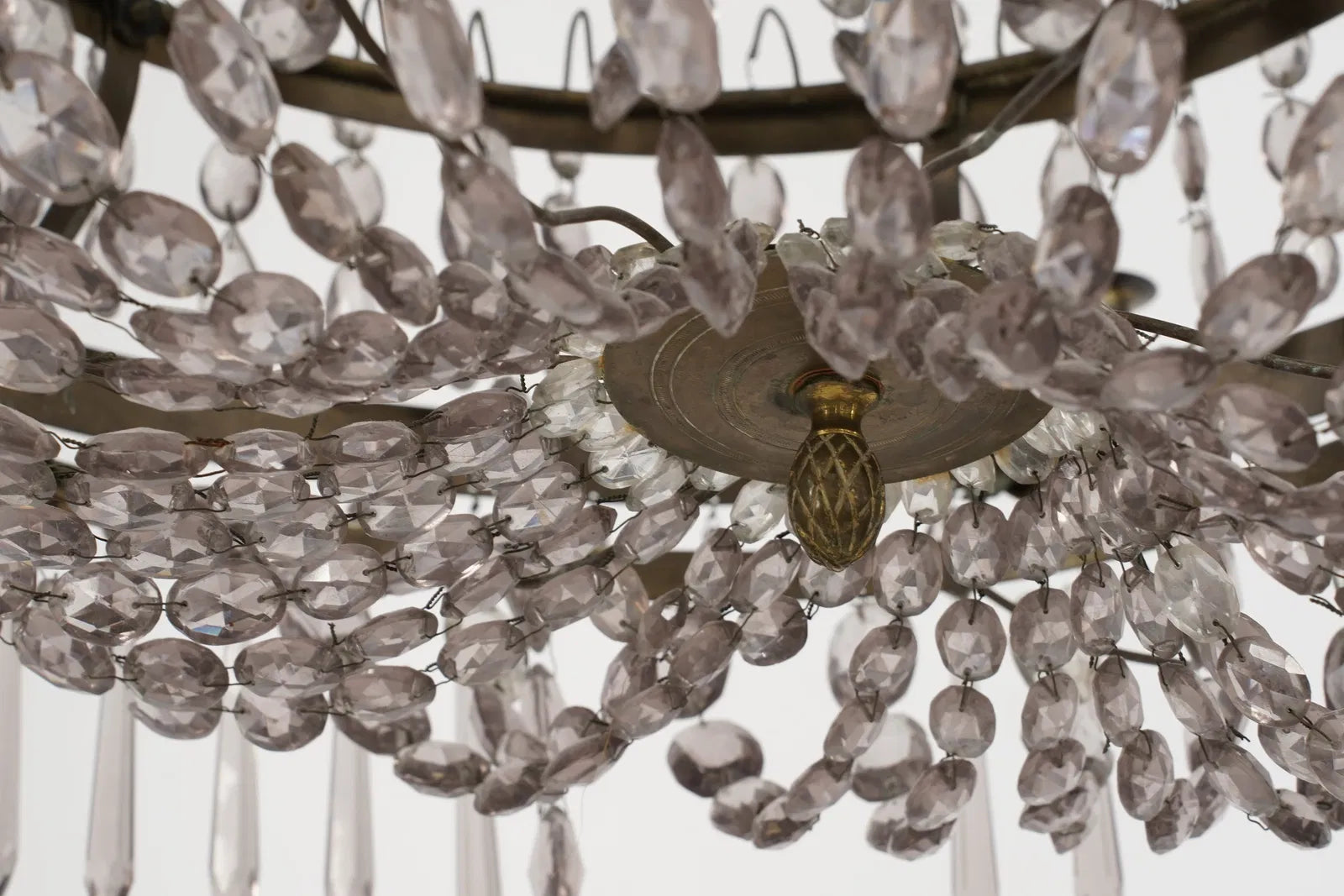 AL1-095: Antique Neoclassical Lead Crystal Chandelier Early 20th Century