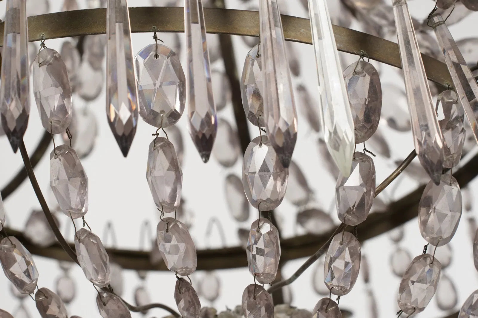 AL1-095: Antique Neoclassical Lead Crystal Chandelier Early 20th Century