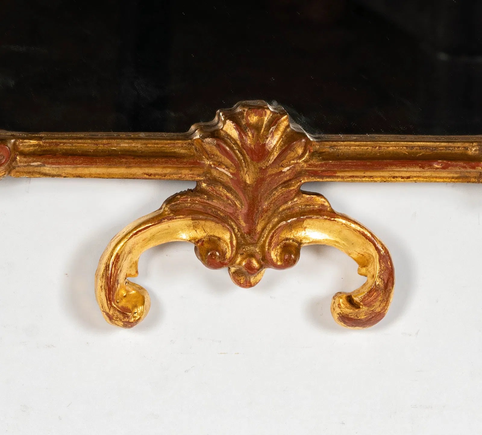 AF7-015: Antique Italian Rococo Style Carved Giltwood Mirror Early 20th Century