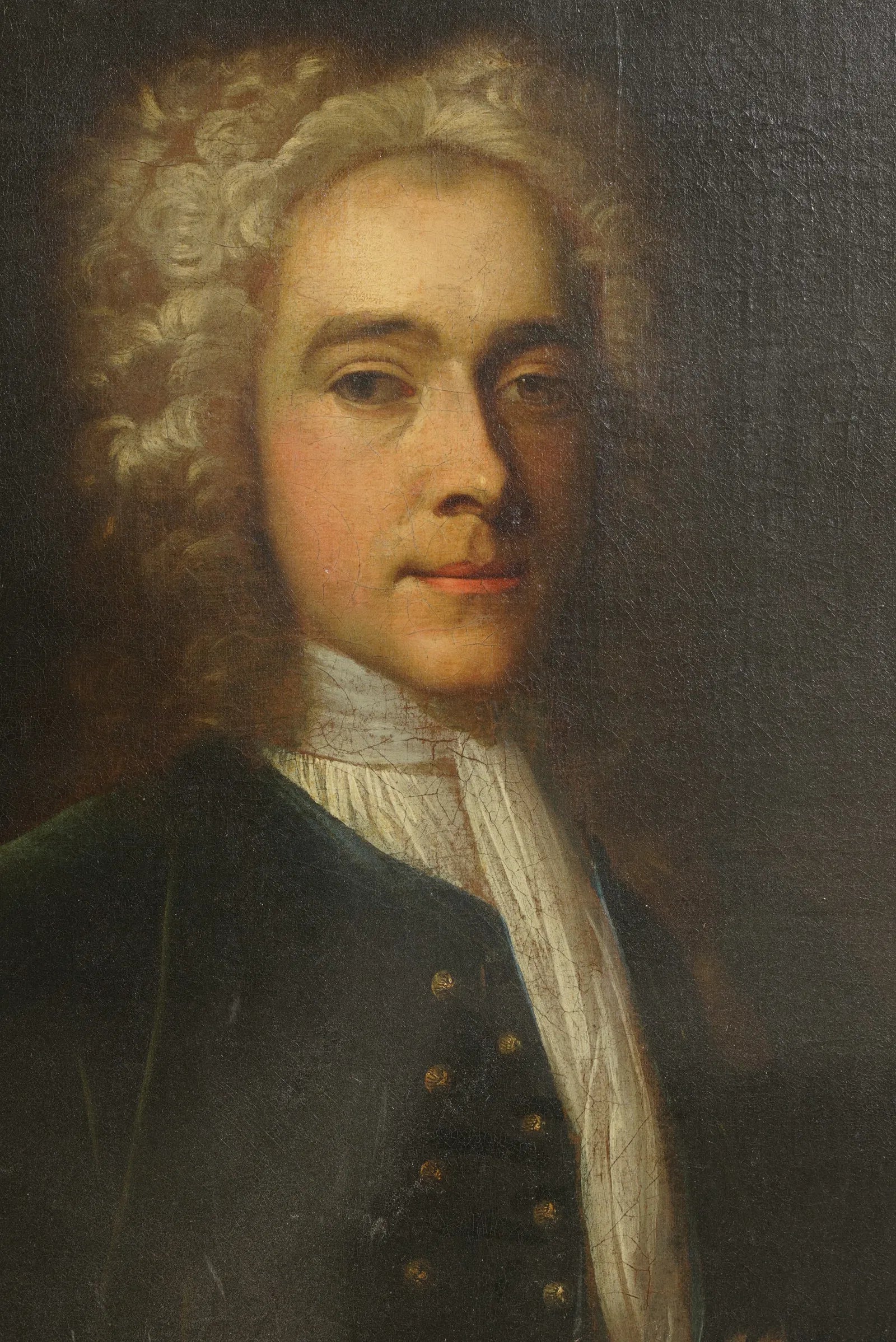 AW946: Antique French Portrait of a Fine Gentleman Oil on Canvas Painting Late 18th Century