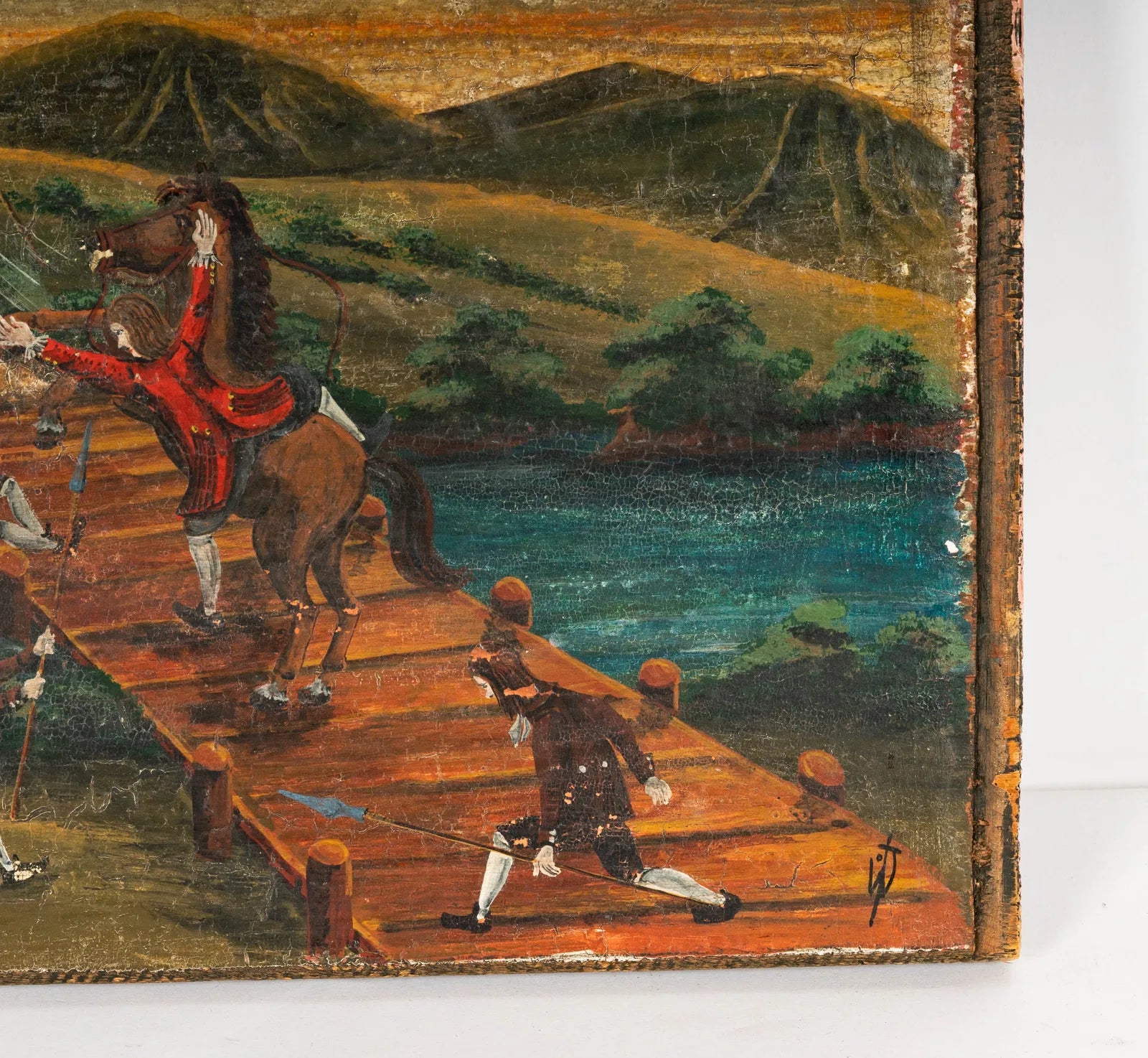 AW945: Spanish Colonial Religious Offering Oil on Wood Panel Ex Voto Painting Late 18th Century