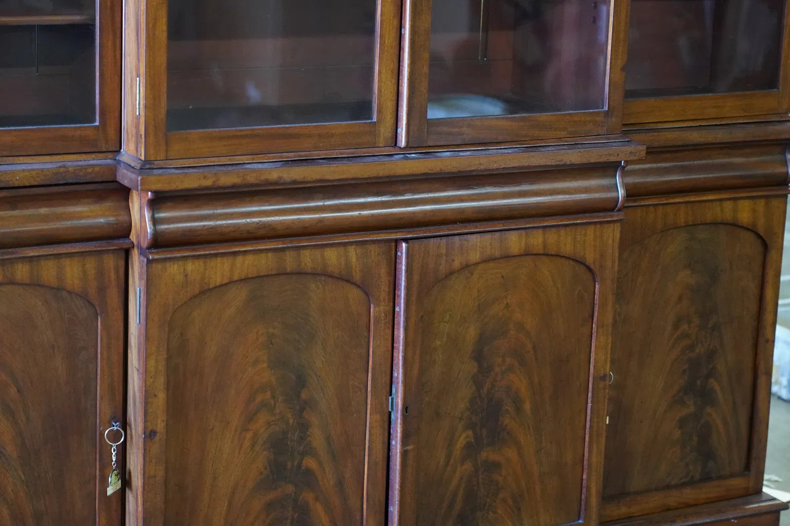AF3-035: Antique American Victorian Mahogany Breakfront Bookcase Circa 1870's