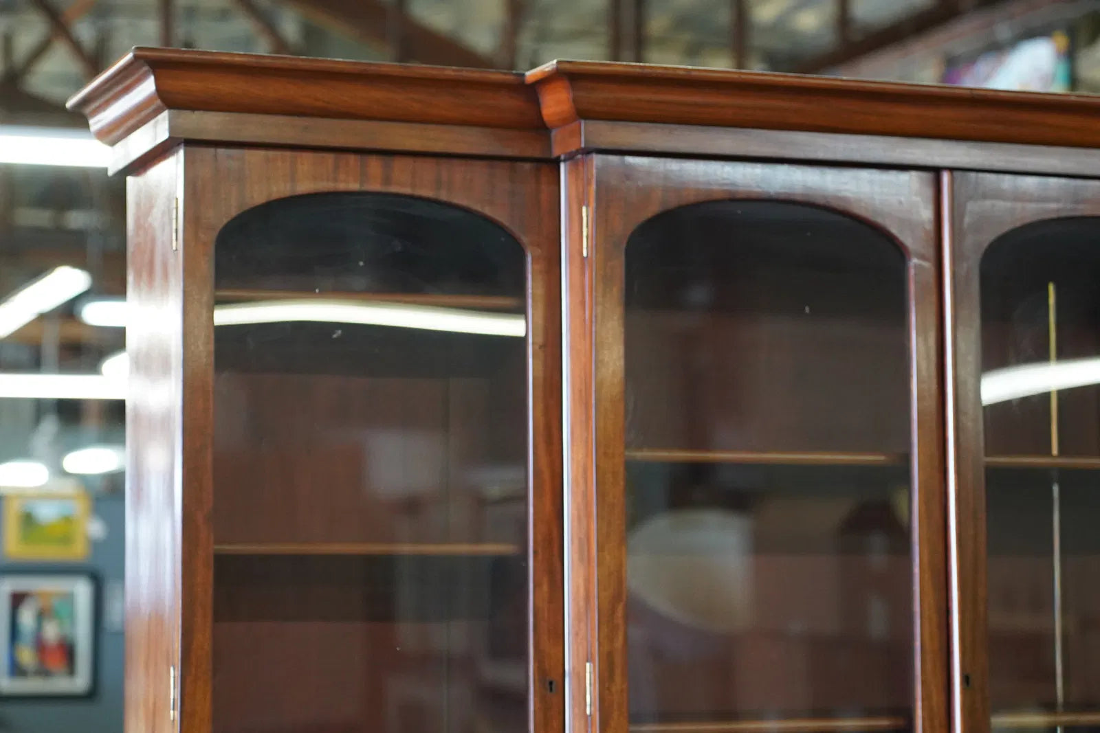 AF3-035: Antique American Victorian Mahogany Breakfront Bookcase Circa 1870's