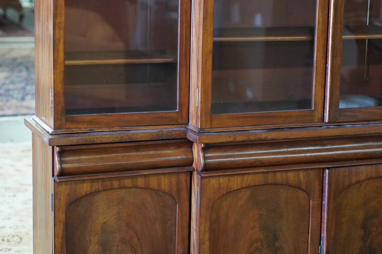 AF3-035: Antique American Victorian Mahogany Breakfront Bookcase Circa 1870's