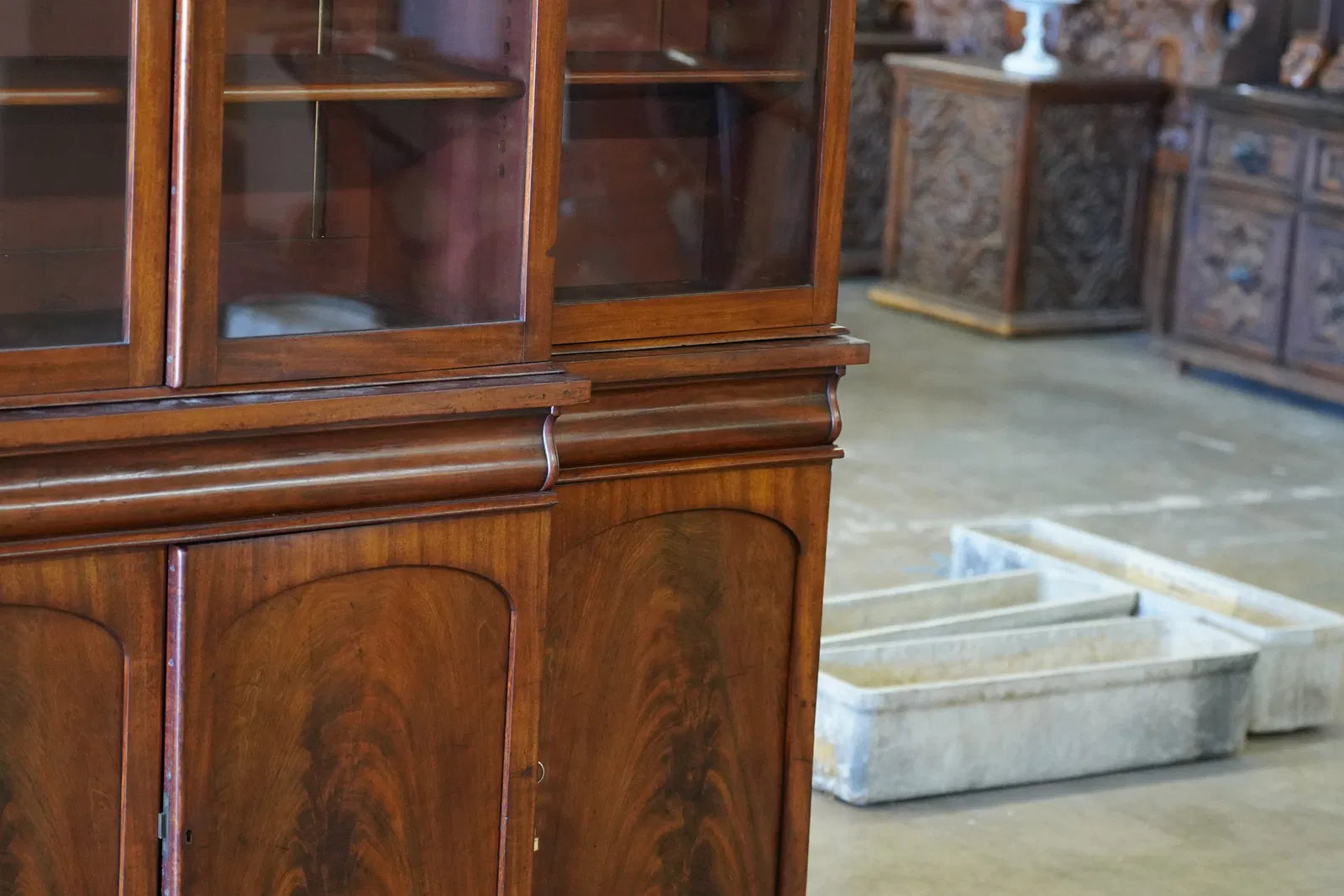 AF3-035: Antique American Victorian Mahogany Breakfront Bookcase Circa 1870's