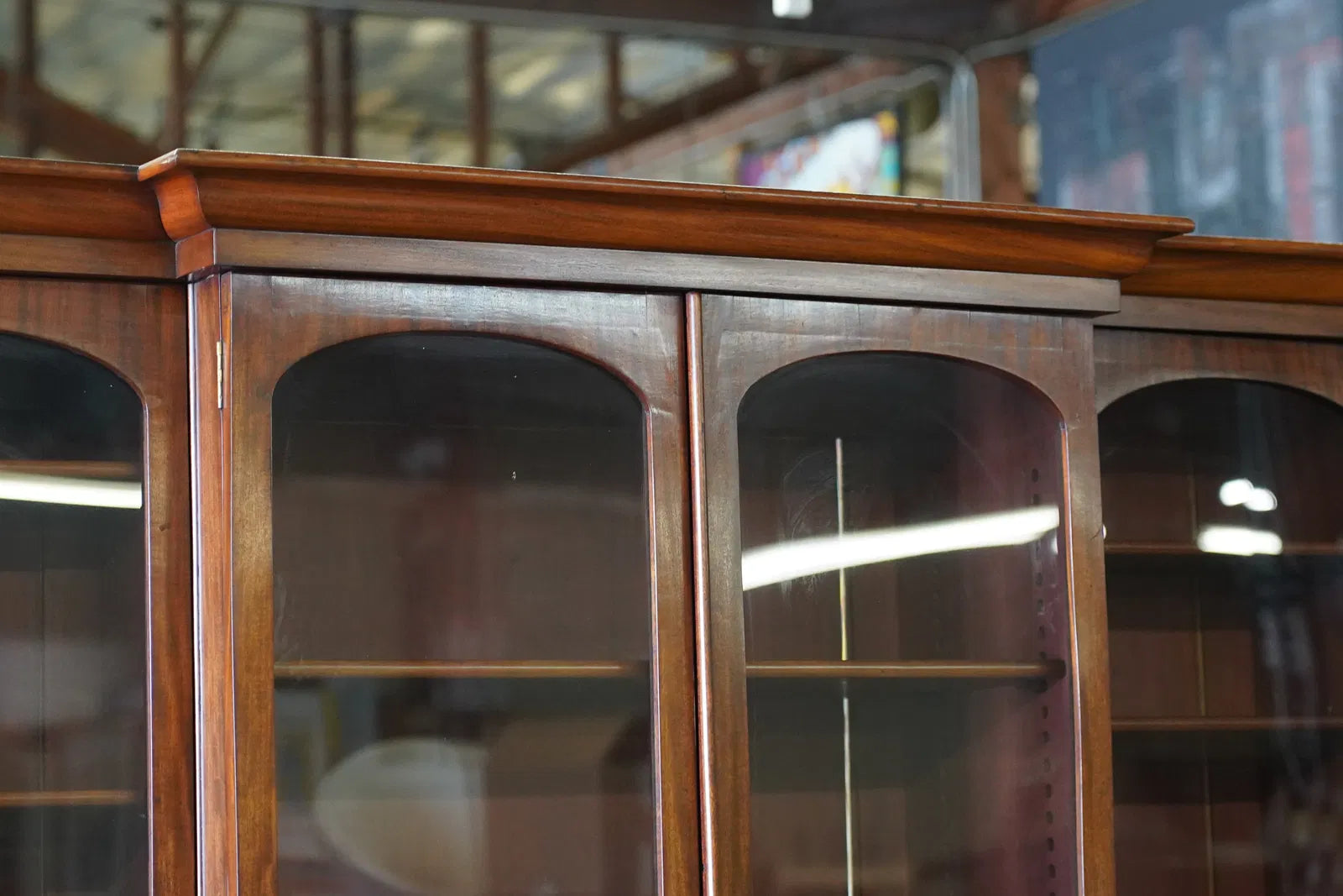 AF3-035: Antique American Victorian Mahogany Breakfront Bookcase Circa 1870's