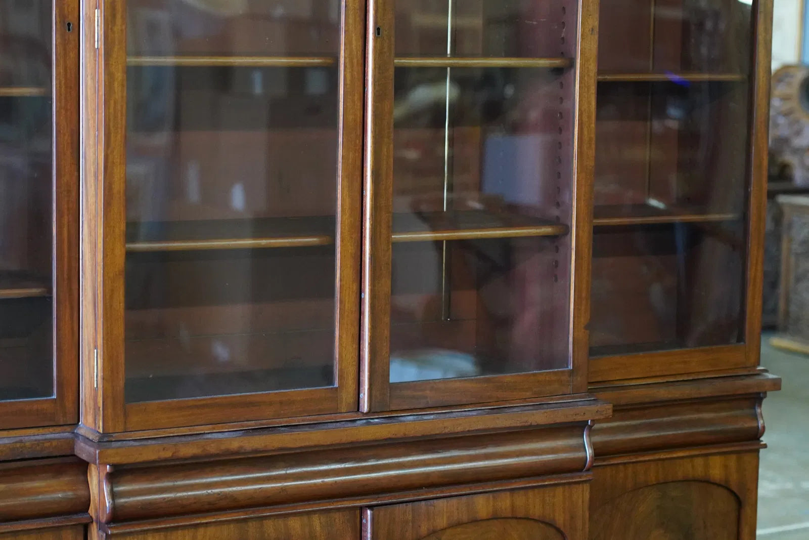 AF3-035: Antique American Victorian Mahogany Breakfront Bookcase Circa 1870's