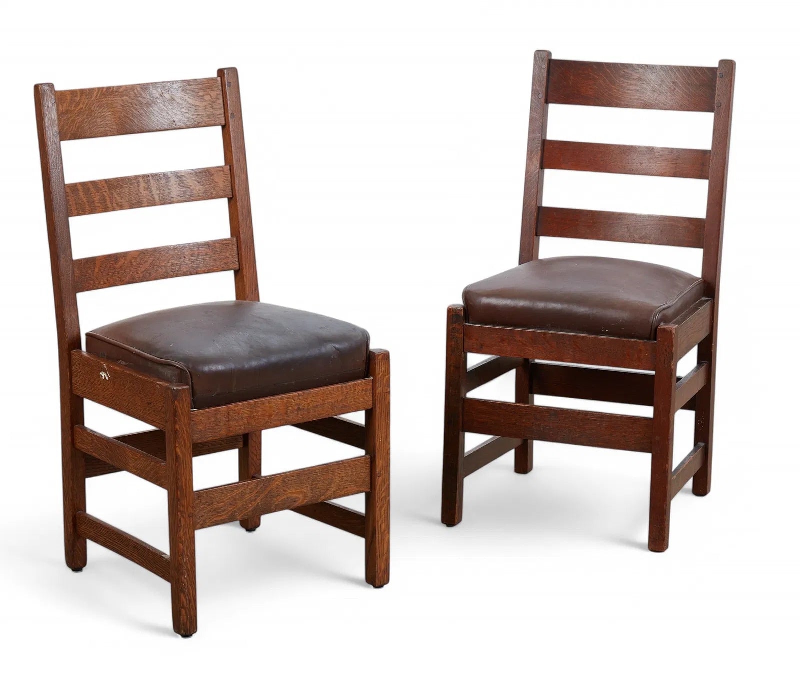 AF2-064: Antique L&JG Stickley Oak Dining Chairs Circa 1908 - 1912