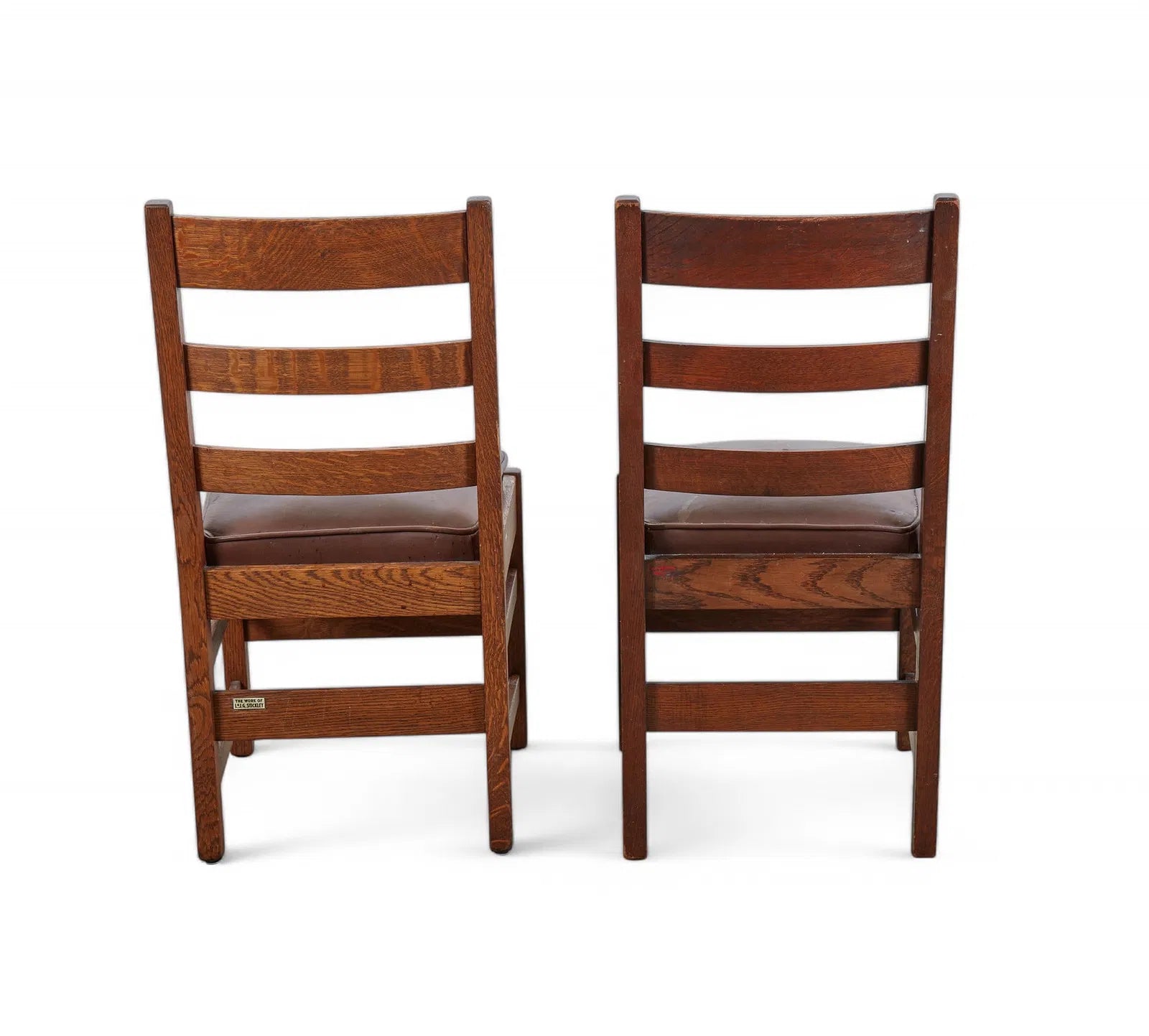AF2-064: Antique L&JG Stickley Oak Dining Chairs Circa 1908 - 1912