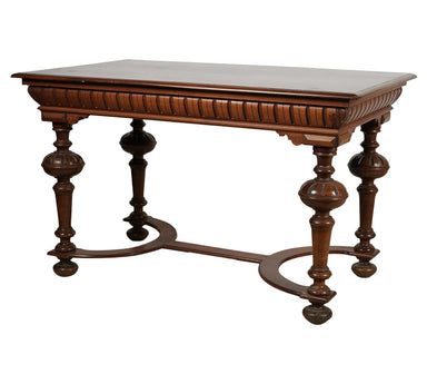 Antique William and Mary Style Walnut Center Table Late 19th Century | Work of Man