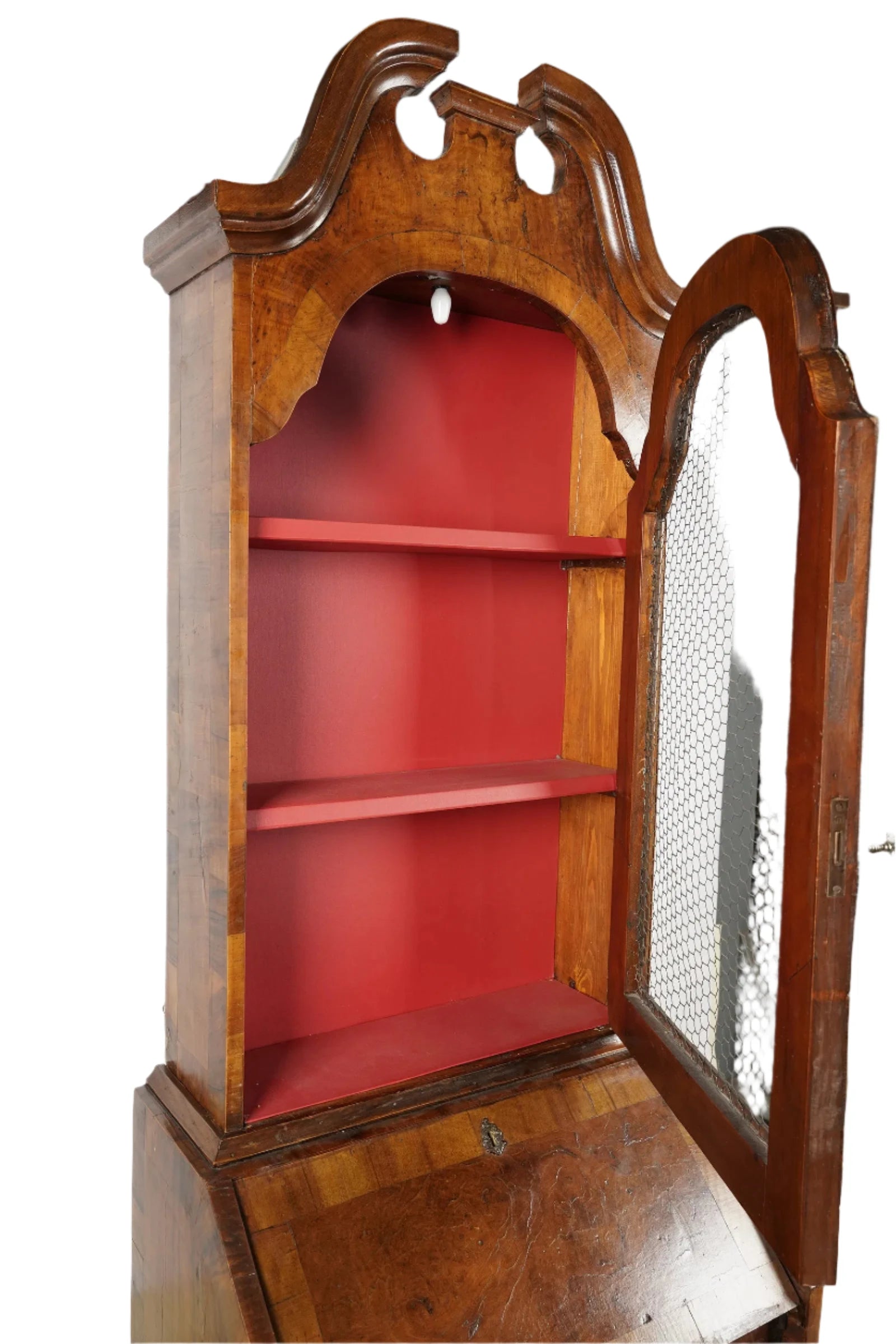 Antique Italian Marquetry Slant Front Secretary Bookcase | Work of Man