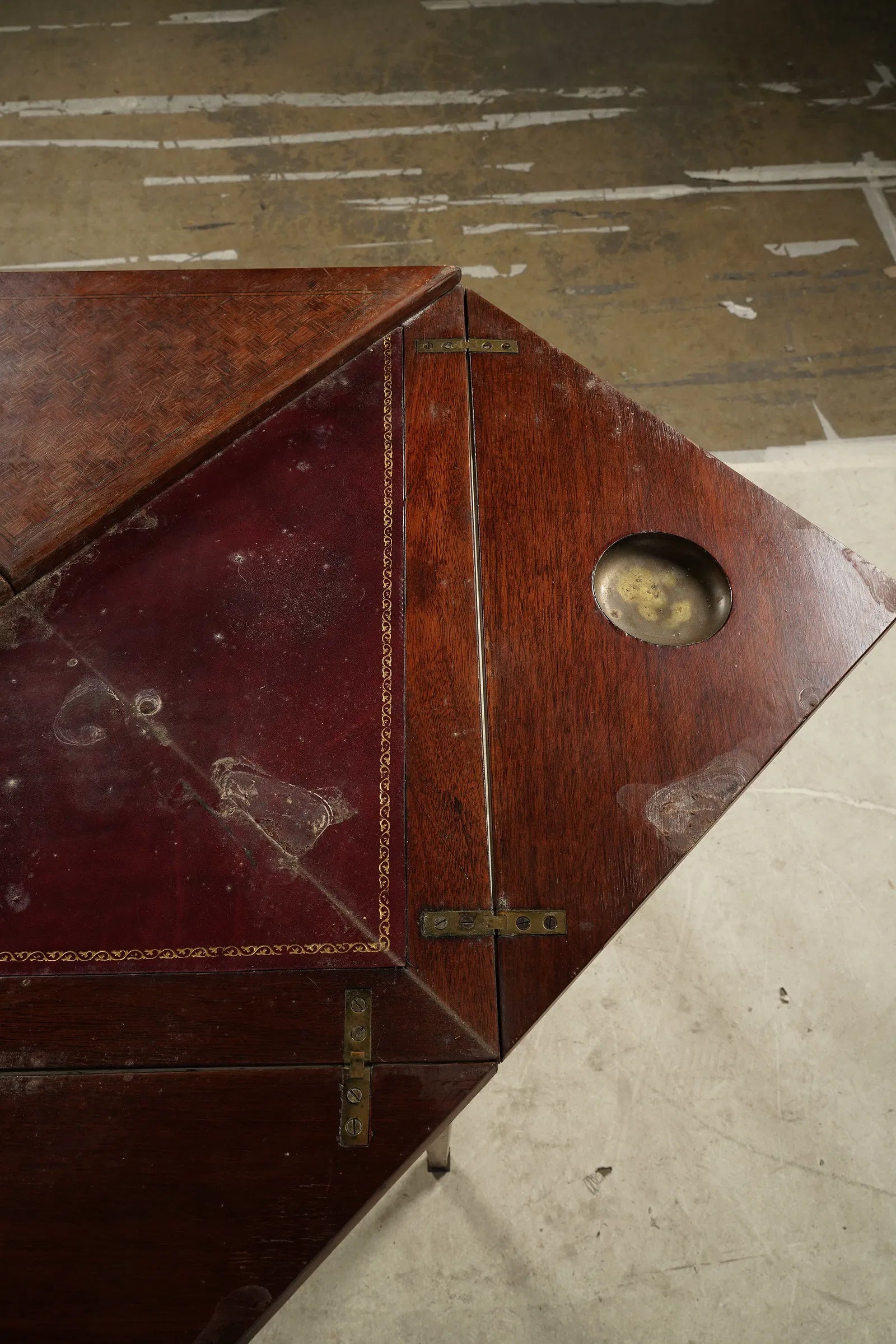 AF1-172: Antique French Directoire Parquetry Handkerchief Game Table Late 19th Century
