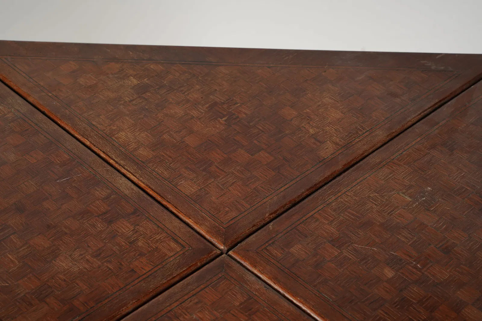 AF1-172: Antique French Directoire Parquetry Handkerchief Game Table Late 19th Century