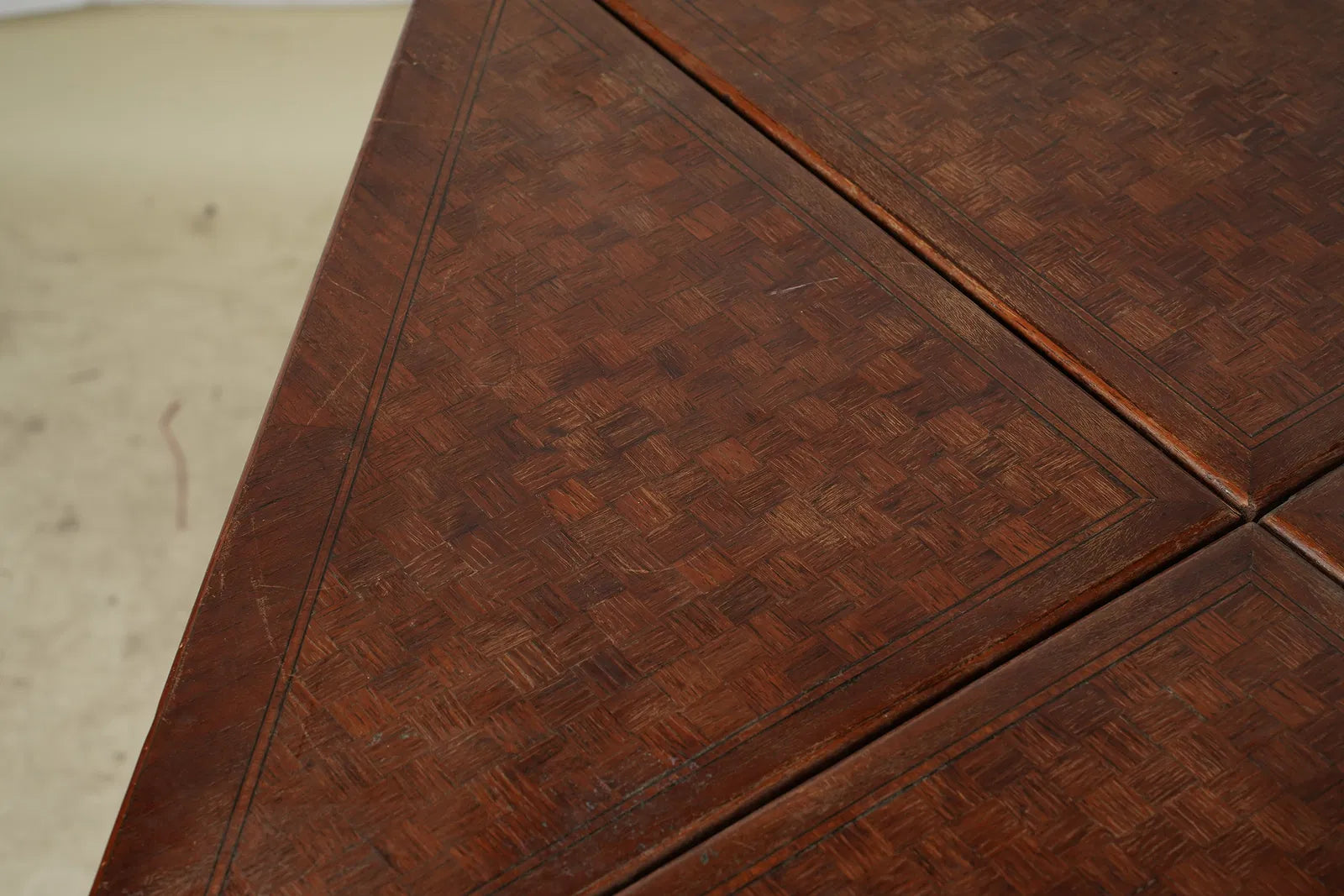 AF1-172: Antique French Directoire Parquetry Handkerchief Game Table Late 19th Century