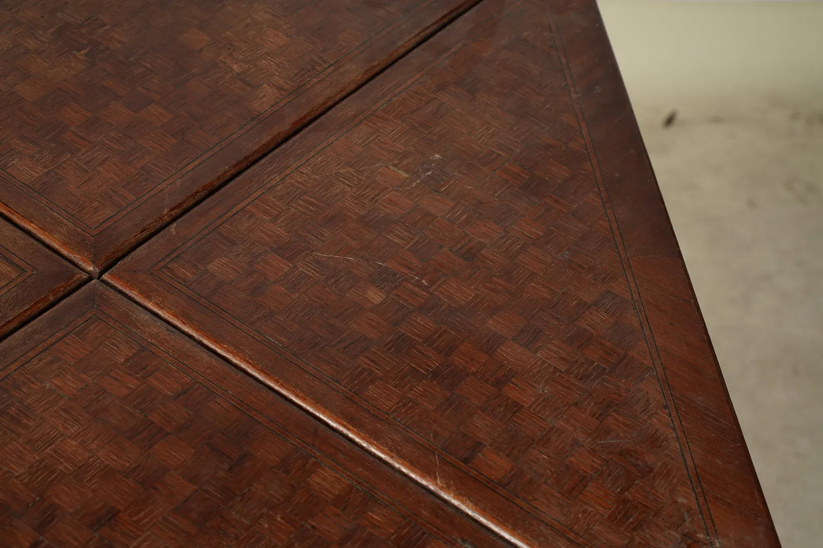 AF1-172: Antique French Directoire Parquetry Handkerchief Game Table Late 19th Century