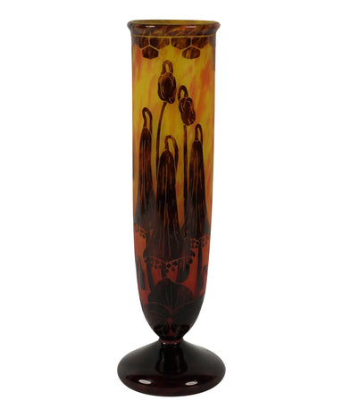 Schneider Le Verre Francais Campanules Cameo Glass Vase | Work of Man