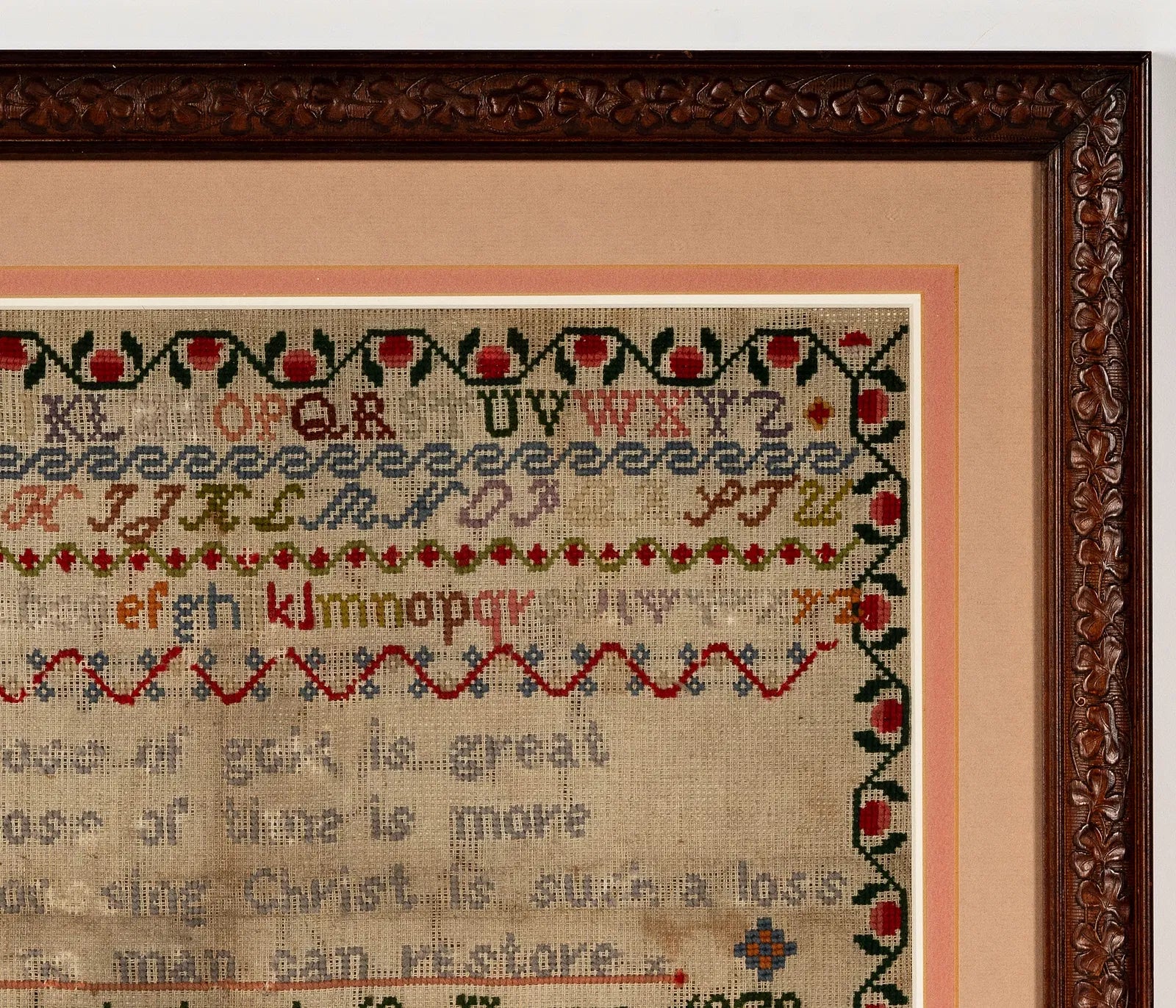 TX2-004: Antique Australian Needlepoint Sampler Jane Whitehead 1870