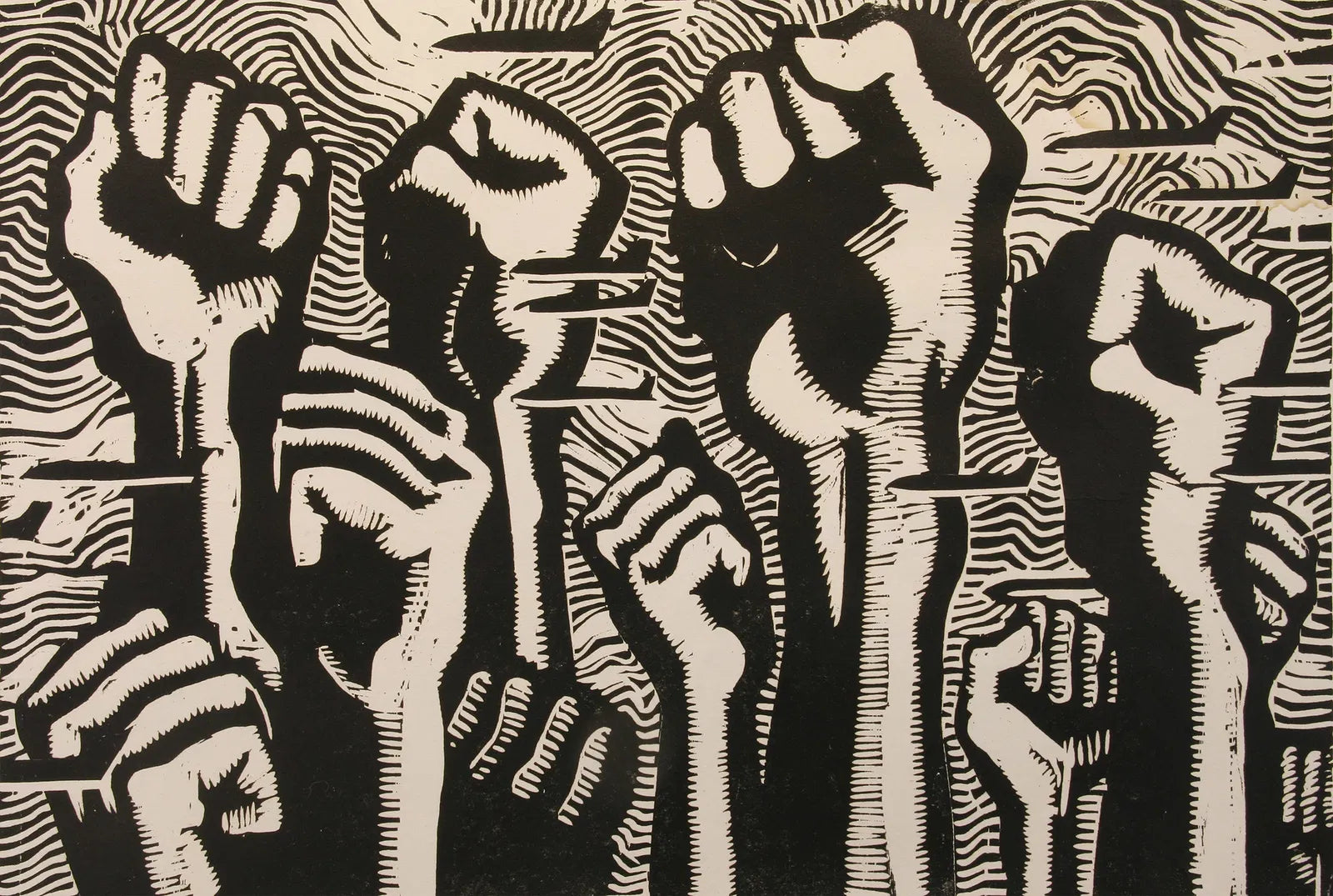  Black Power Linocut Circa 1973 | Work of Man