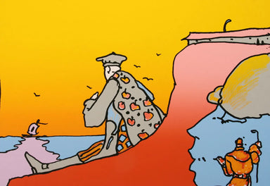 Peter Max Serigraph Blue Columbus 1980 | Work of Man