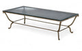 Contemporary Hand Forged Wrought Iron Coffee Table With Glass Top | Work of Man