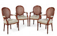 Modern Louis XVI Style Cane Back Fauteuils Set of Four | Work of Man