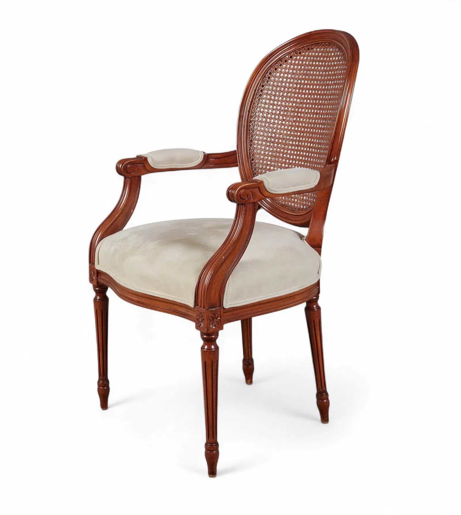 AF2-084: Modern Louis XVI Style Cane Back Fauteuils Set of Four