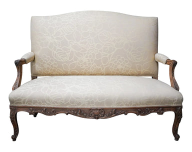 Antique Louis XV Carved Walnut Settee Late 18th Century | Work of Man