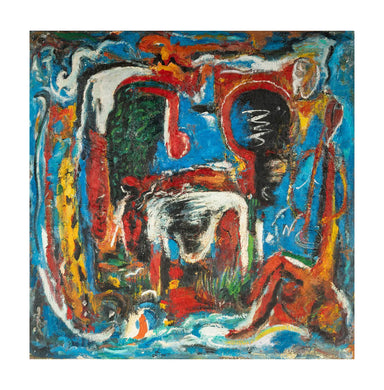 Abstract Expressionist Oil on Canvas Painting Signed "DK" | Work of Man