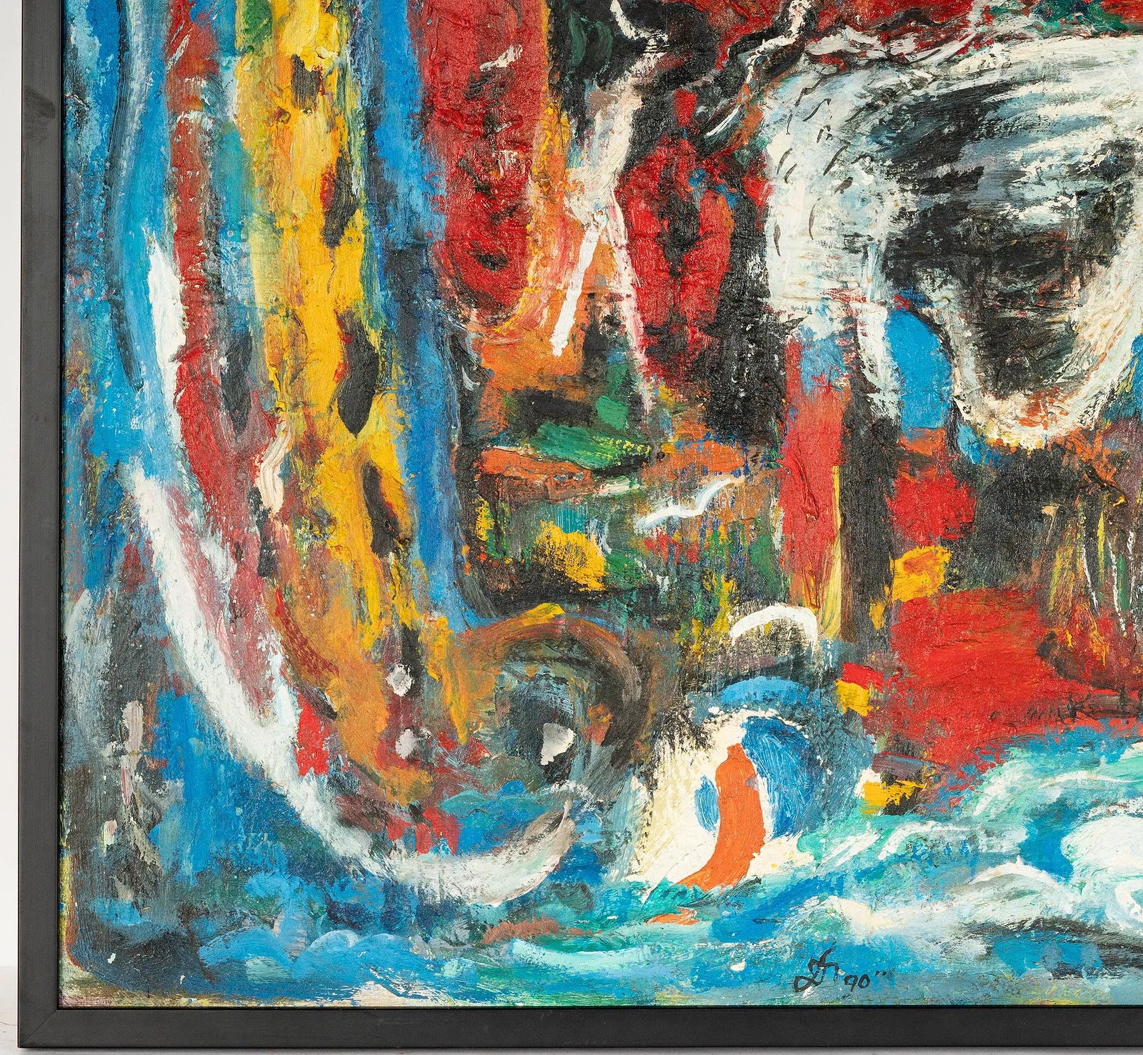 AW980: Abstract Expressionist Oil on Canvas Painting Signed "DK"