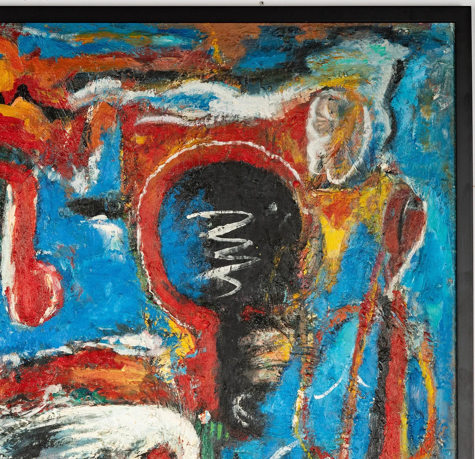 AW980: Abstract Expressionist Oil on Canvas Painting Signed "DK"