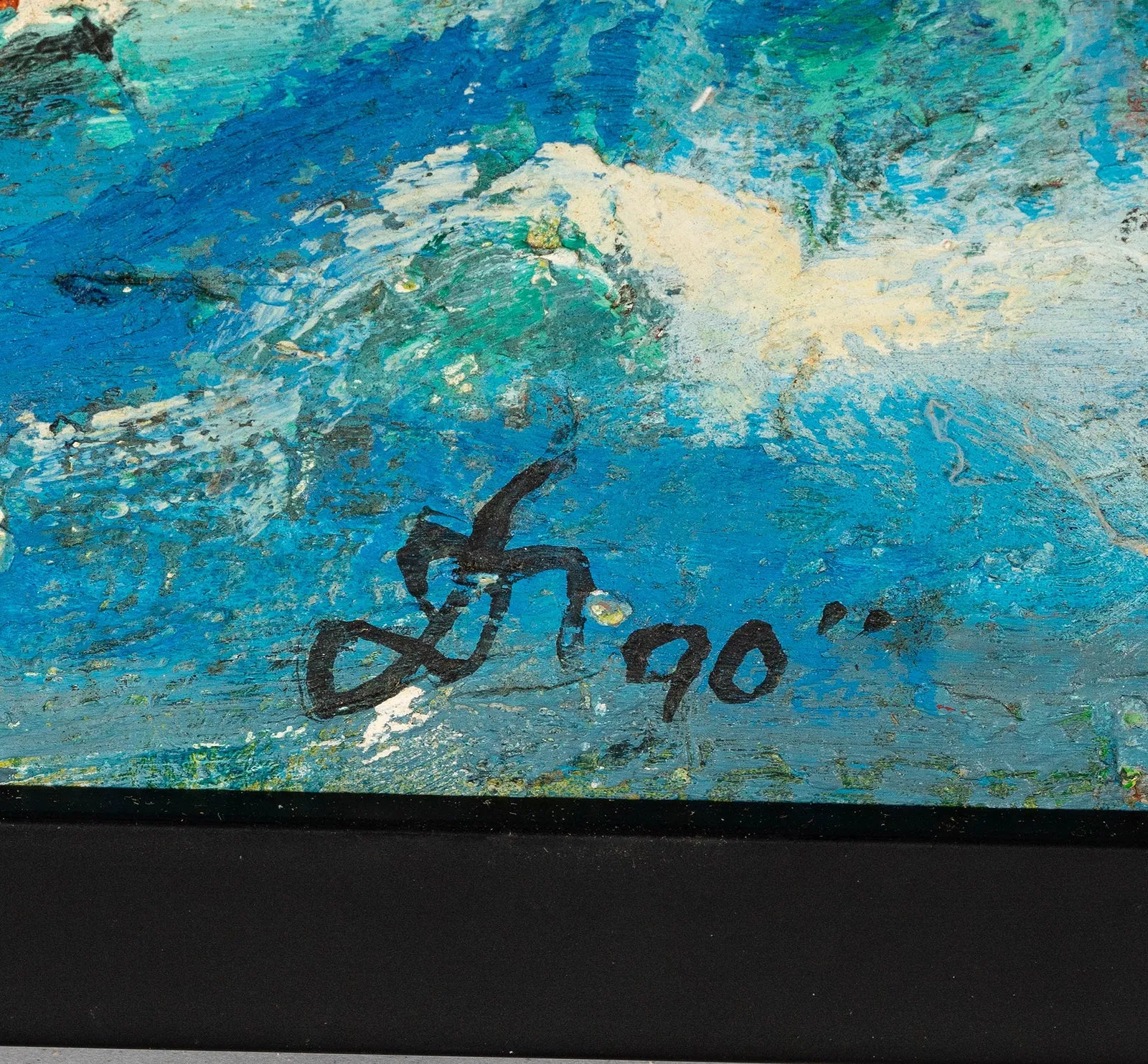 AW980: Abstract Expressionist Oil on Canvas Painting Signed "DK"