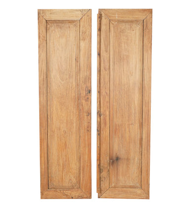 Pair of Rustic Walnut Paneled Doors With Iron Hinges | Work of Man