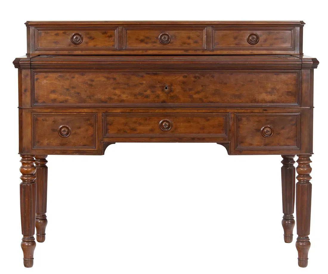  Antique French Restoration Plum Pudding Mahogany Secretary Circa 1830 | Work of Man