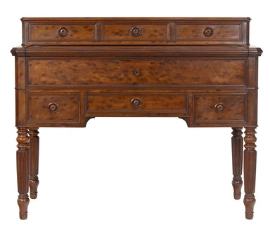  Antique French Restoration Plum Pudding Mahogany Secretary Circa 1830 | Work of Man