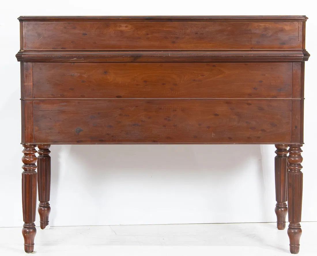 AF5-044: Antique French Restoration Plum Pudding Mahogany Secretary Circa 1830