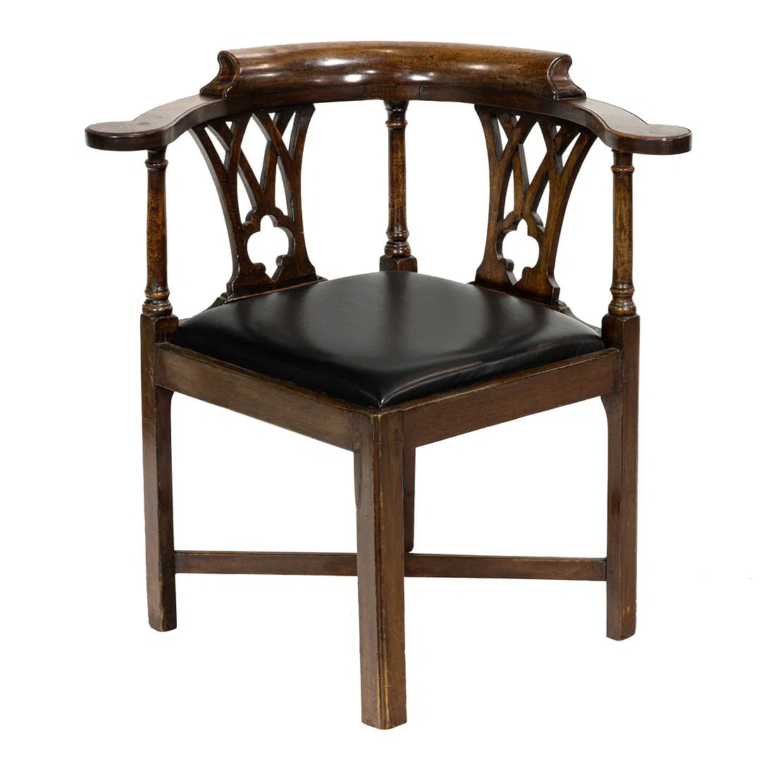 Antique Georgian Mahogany Corner Armchair Late 1700's | Work of Man