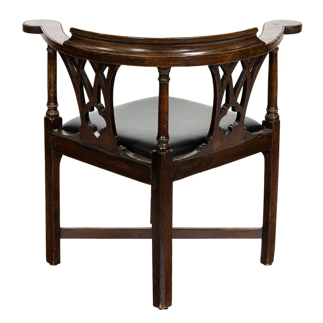 AF2-039: Antique Georgian Mahogany Corner Armchair Late 18th Century